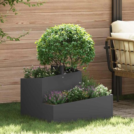 Tuin Bloempot Zwart 60 x 60 x 50 cm Staal 1