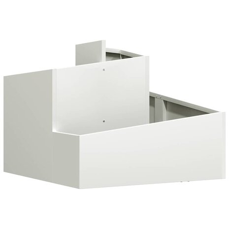 Tuin Bloempot Wit 60 x 60 x 50 cm Staal 2