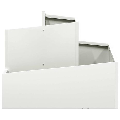 Tuin Bloempot Wit 60 x 60 x 50 cm Staal 5