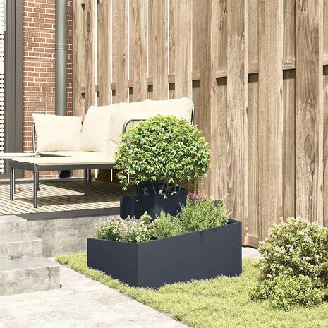 Tuin Bloempot Antraciet 60 x 60 x 50 cm Staal 4
