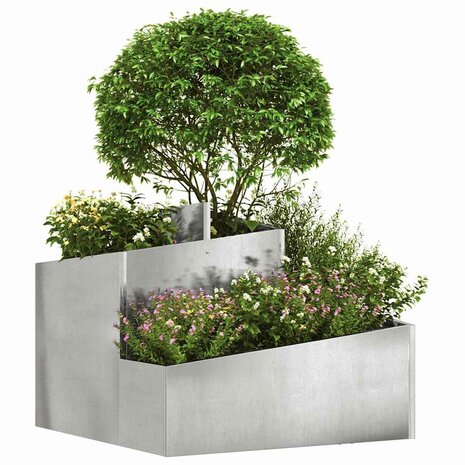 Tuin Bloempot Zilver 60 x 60 x 50 cm Roestvrij staal 3