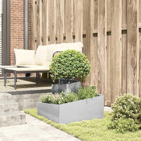 Tuin Bloempot Zilver 60 x 60 x 50 cm Roestvrij staal 4