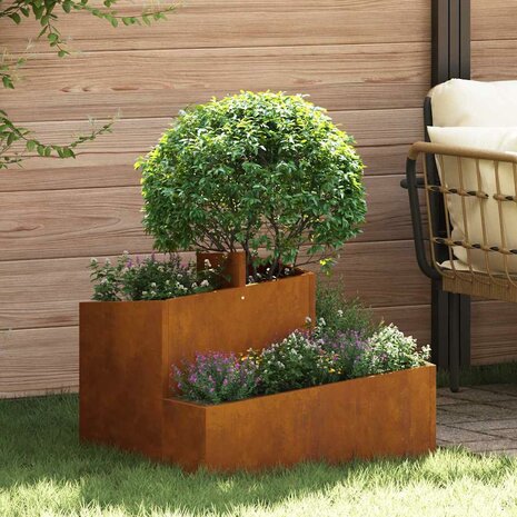 Tuin Bloempot Bruin 60 x 60 x 50 cm Cortenstaal 1