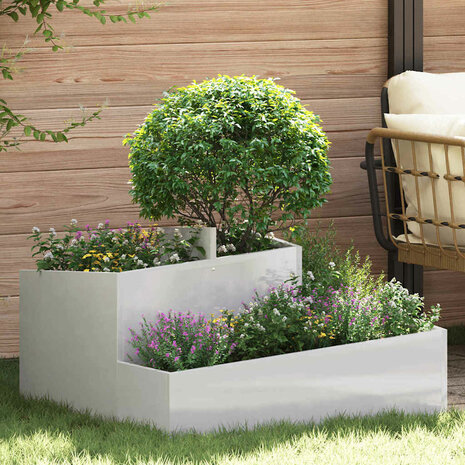 Tuin Bloempot Zilver 80 x 80 x 50 cm Roestvrij staal 1