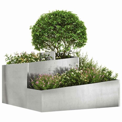 Tuin Bloempot Zilver 80 x 80 x 50 cm Roestvrij staal 3