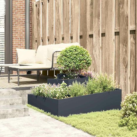 Tuin Bloempot Antraciet 100 x 100 x 50 cm Staal 4