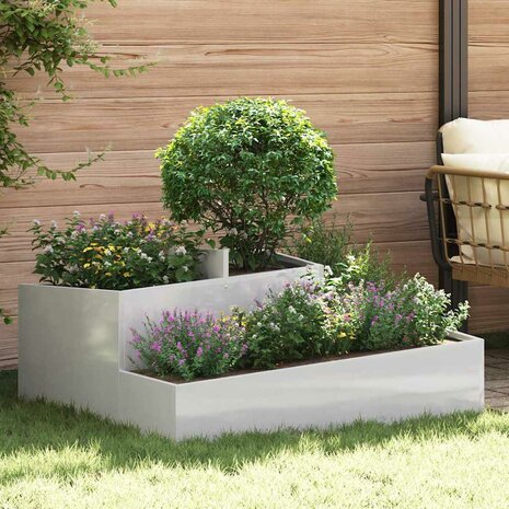 Tuin Bloempot Zilver 100 x 100 x 50 cm Roestvrij staal 1