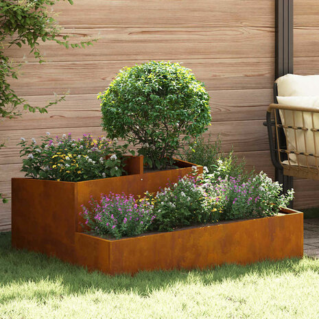 Tuin Bloempot Bruin 100 x 100 x 50 cm Cortenstaal 1