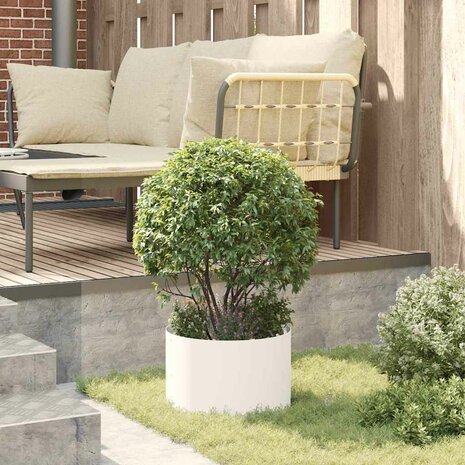 Tuin Bloempot Wit 30 x 30 x 20 cm Staal 4