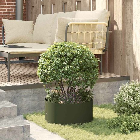 Tuin Bloempot Olijfgroen 40 x 40 x 20 cm Staal 4