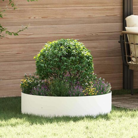 Tuin Bloempot Wit 80 x 80 x 20 cm Staal 1