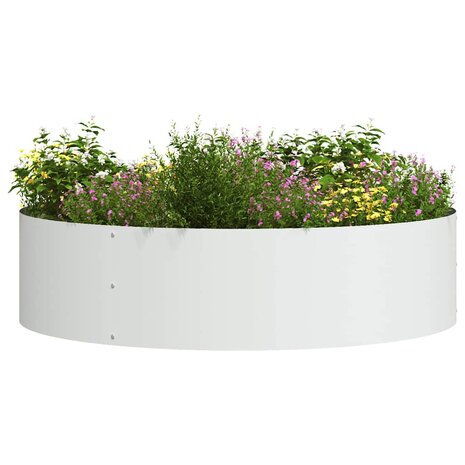 Tuin Bloempot Wit 80 x 80 x 20 cm Staal 2