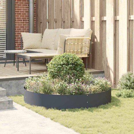 Tuin Bloempot Antraciet 120 x 120 x 20 cm Staal 4