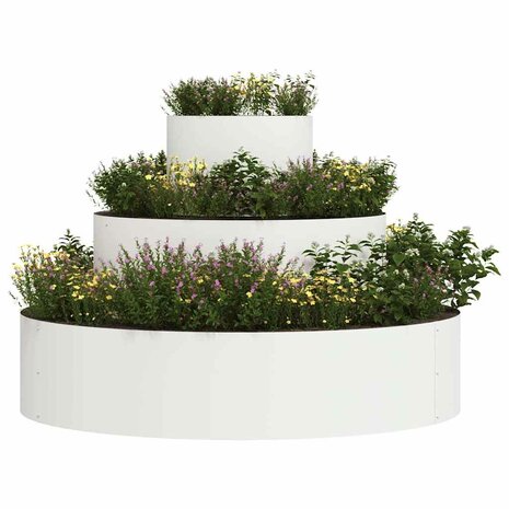 Tuin Bloempot Wit 90 x 90 x 20 cm Staal 3
