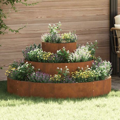 Tuin Bloempot Bruin 120 x 120 x 20 cm Cortenstaal 1