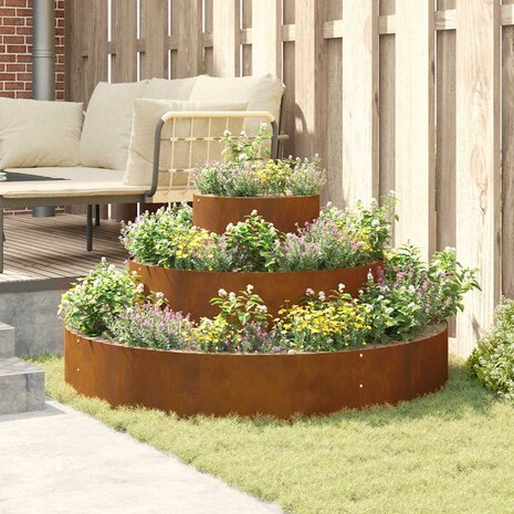 Tuin Bloempot Bruin 120 x 120 x 20 cm Cortenstaal 3
