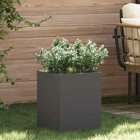 Tuin Bloempot Zwart 32 x 32 x 40 cm Koudgewalst staal 1