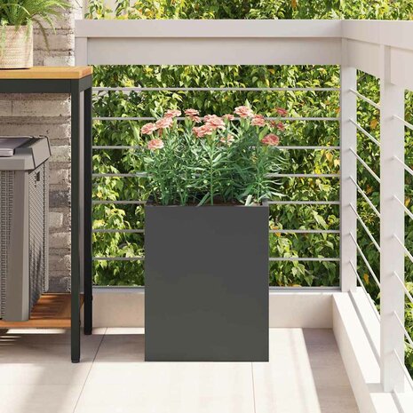 Tuin Bloempot Zwart 32 x 32 x 40 cm Koudgewalst staal 4