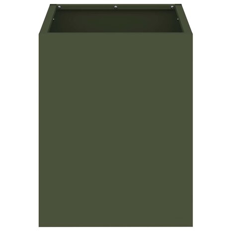 Tuin Bloempot Olijfgroen 32 x 32 x 40 cm Koudgewalst staal 5
