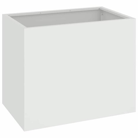 Tuin Bloempot Wit 50 x 32 x 40 cm Koudgewalst staal 2