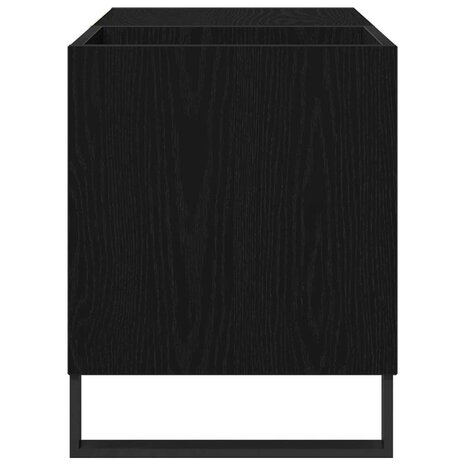 Platenkast met plank Zwart eiken 85 x 38 x 48 cm Bewerkt hout 6