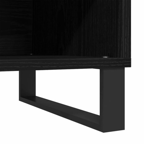 Platenkast met plank Zwart eiken 85 x 38 x 48 cm Bewerkt hout 7