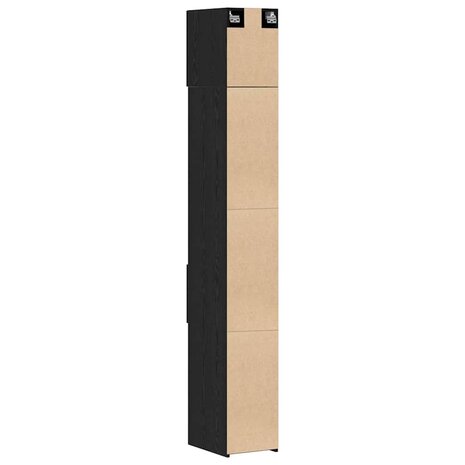 Slanke Opbergkast Zwart eiken 30 x 42.5 x 225 cm Bewerkt hout 9