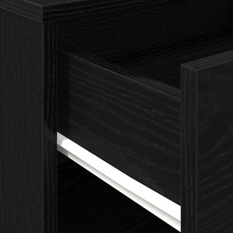 Opbergkast met wiel Zwart eiken 46 x 36 x 59 cm Bewerkt hout 9