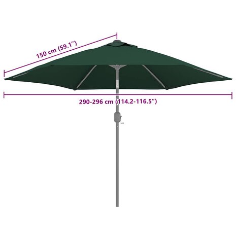 Vervangingsdoek voor parasol 300 cm groen 7