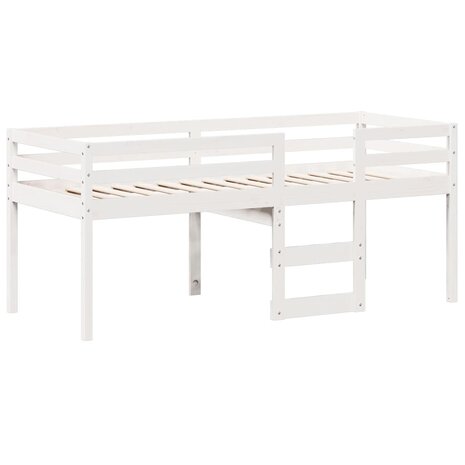 Hoogslaper met huisje 75x190 cm massief grenenhout wit 5