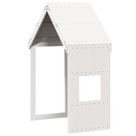 Hoogslaper met huisje 75x190 cm massief grenenhout wit 6