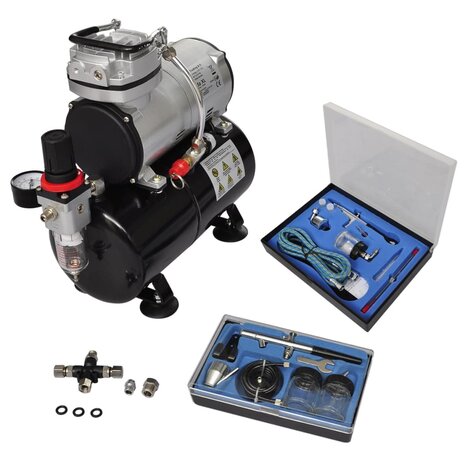 Airbrush Compressorset met 2 pistolen 1