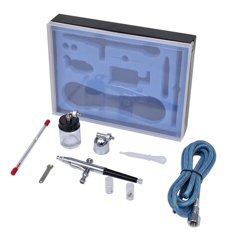 Airbrush set met glazen beker 0,2 / 0,3 / 0,5 mm mondstukken 4