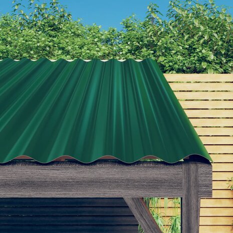 Dakpanelen 12 st 60x36 cm gegalvaniseerd staal groen 1