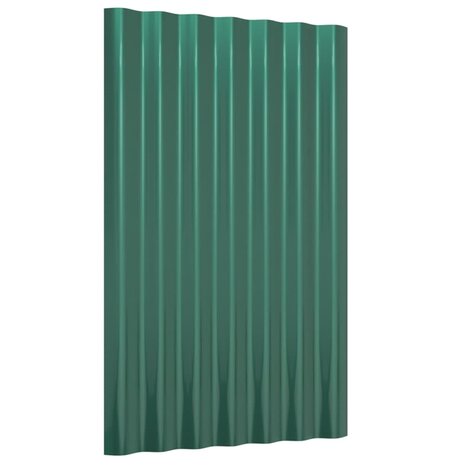 Dakpanelen 12 st 60x36 cm gegalvaniseerd staal groen 3