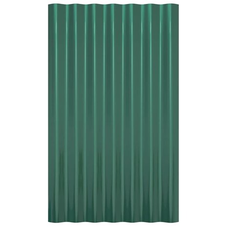 Dakpanelen 12 st 60x36 cm gegalvaniseerd staal groen 4