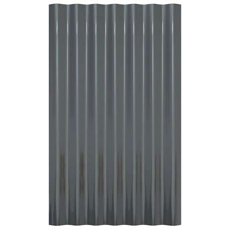 Dakpanelen 12 st 60x36 cm gepoedercoat staal antracietkleurig 4