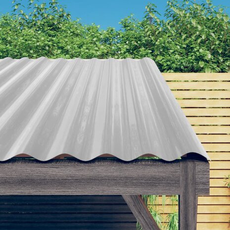 Dakpanelen 12 st 60x36 cm gepoedercoat staal zilverkleurig 1
