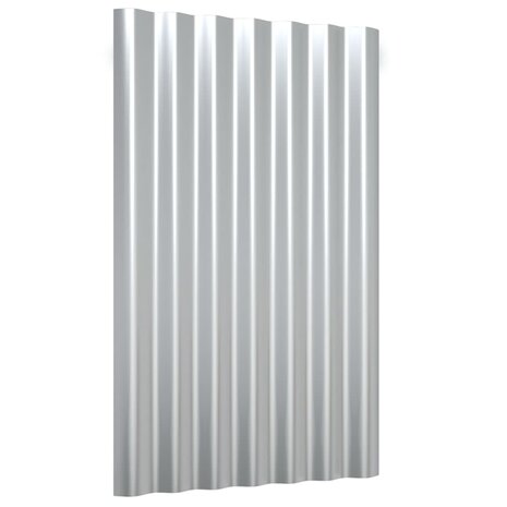 Dakpanelen 12 st 60x36 cm gepoedercoat staal zilverkleurig 3