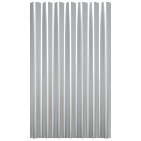 Dakpanelen 12 st 60x36 cm gepoedercoat staal zilverkleurig 4