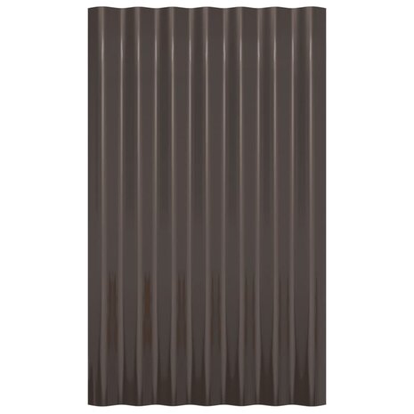 Dakpanelen 36 st 60x36 cm gepoedercoat staal bruin 4