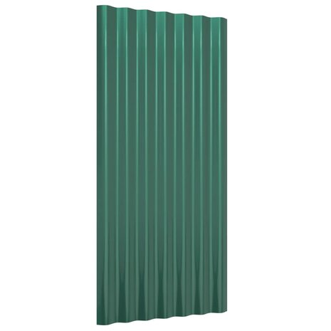 Dakpanelen 12 st 80x36 cm gepoedercoat staal groen 3