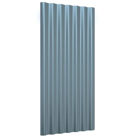 Dakpanelen 12 st 80x36 cm gegalvaniseerd staal grijs 3