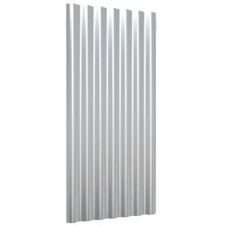Dakpanelen 12 st 80x36 cm gegalvaniseerd staal zilverkleurig 3