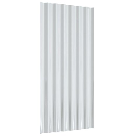 Dakpanelen 12 st 80x36 cm gegalvaniseerd staal zilverkleurig 5