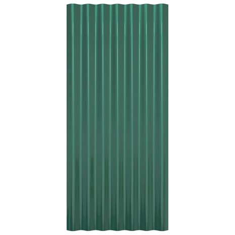 Dakpanelen 36 st 80x36 cm gegalvaniseerd staal groen 4