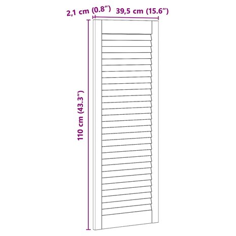 Kastdeuren 4 pcs Bruin 110 x 39.5 x 2.1 cm Massief grenenhout 9