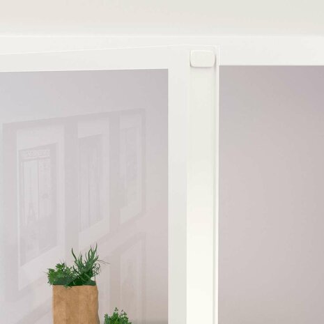 Binnendeur 83x201,5 cm gehard glas en aluminium smal wit 5