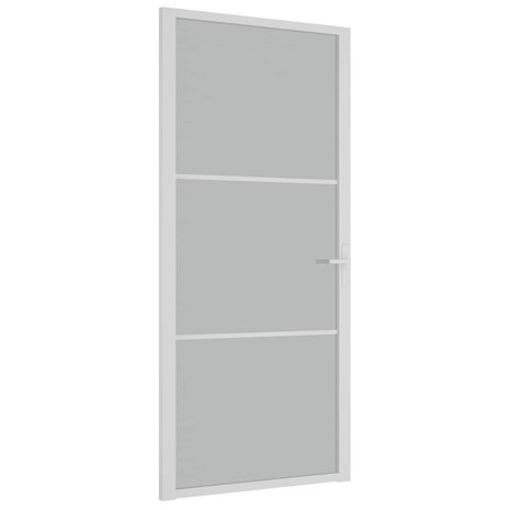 Binnendeur 93x201,5 cm matglas en aluminium wit 2