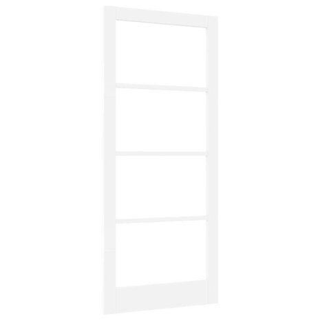 Binnendeur met Glas Wit 93 x 211 cm Massief grenenhout en glas 2